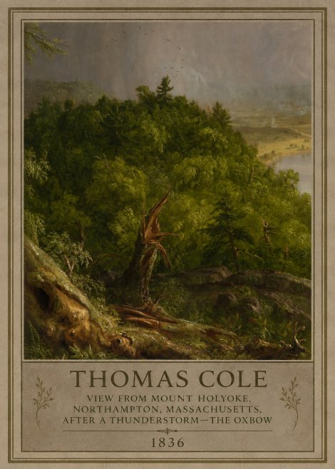Thomas Cole View from Mount Holyoke, Northampton, Massachusetts, After a Thunderstorm—the Oxbow I No3 - Plakat