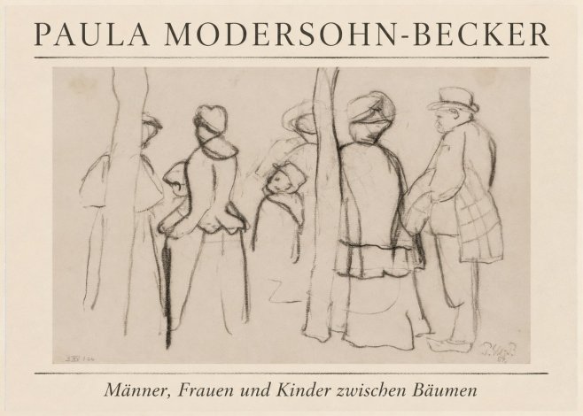 Paula Modersohn-Becker Männer, Frauen Und Kinder Zwischen Bäumen No1 - Plakat