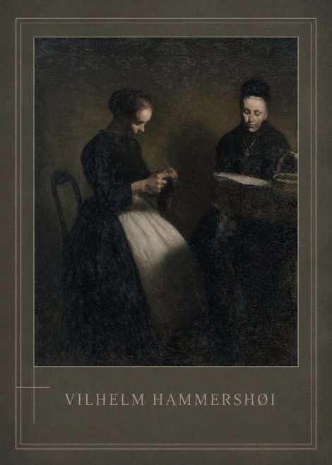 Vilhelm Hammershøi Two Women Knitting No1 - Plakat