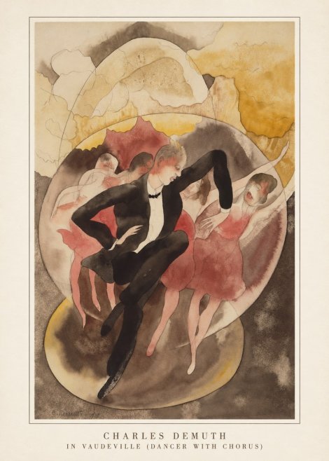 Charles Demuth In Vaudeville (Dancer with Chorus) No4 - Plakat