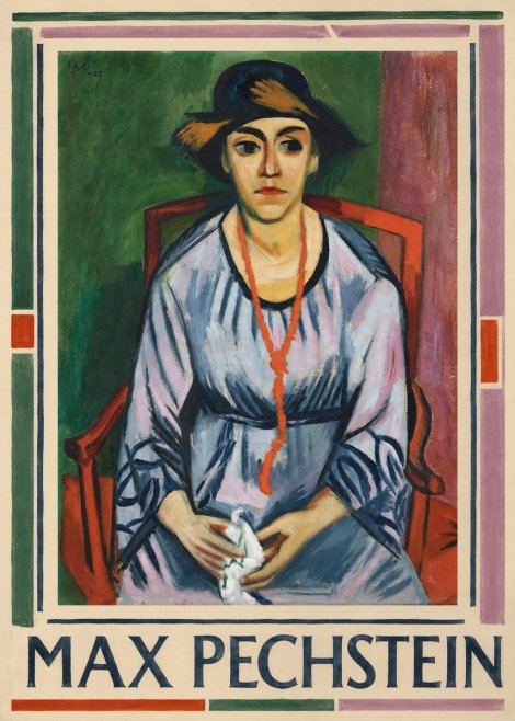 Max Pechstein Seated Woman with Hat No1 - Plakat