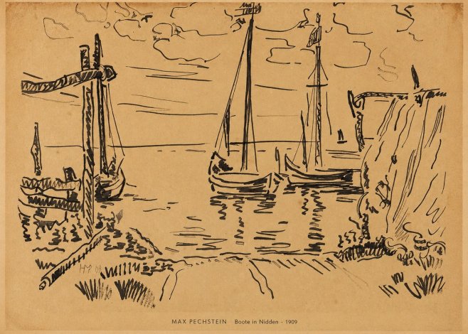 Max Pechstein Boote in Nidden No6 - Plakat