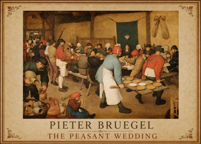 Pieter Bruegel The Peasant Wedding I No1 - Plakat