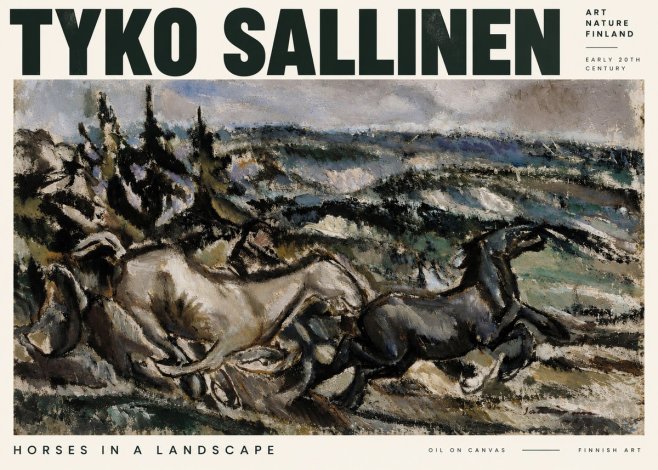 Tyko Sallinen Horses in a Landscape No2 - Plakat