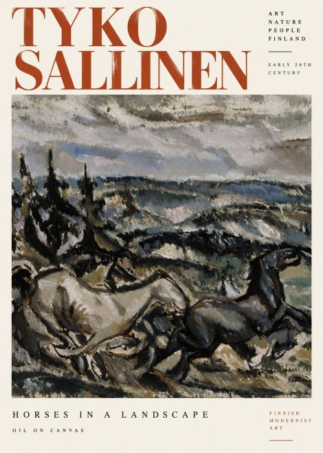 Tyko Sallinen Horses in a Landscape No6 - Plakat