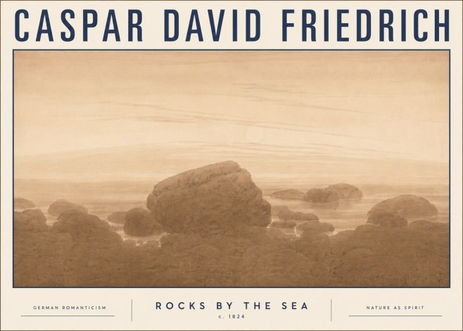 Caspar David Friedrich Rocks by the Sea No5 - Plakat