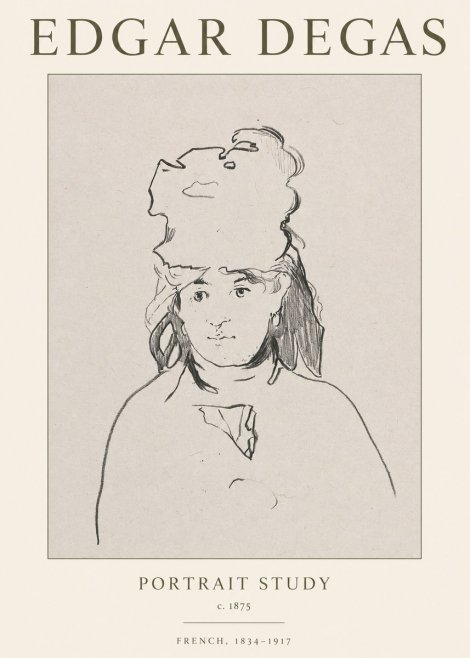 Edgar Degas Portrait Study No1 - Plakat