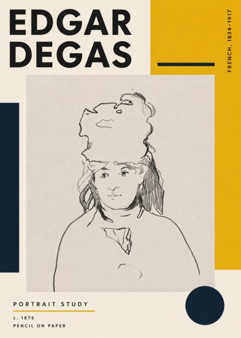 Edgar Degas Portrait Study No4 - Plakat