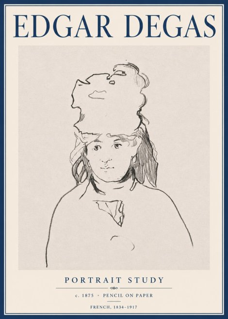 Edgar Degas Portrait Study No6 - Plakat