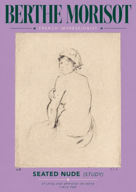 Berthe Morisot Seated Nude (Study) No5 - Plakat