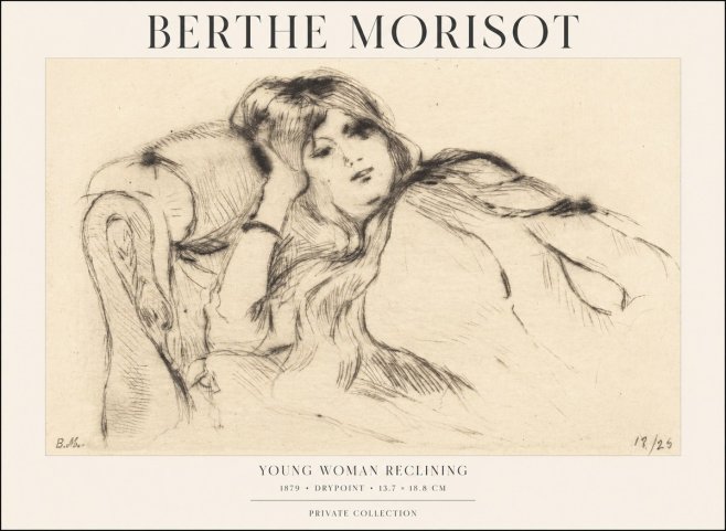 Berthe Morisot Young Woman Reclining II No1 - Plakat