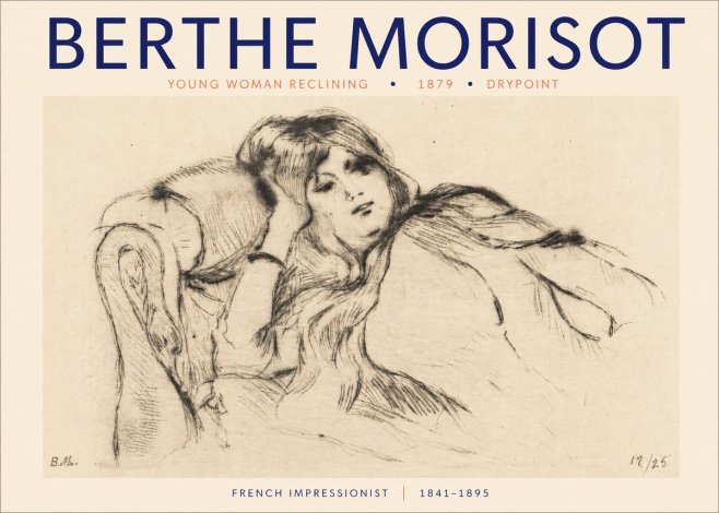 Berthe Morisot Young Woman Reclining II No3 - Plakat