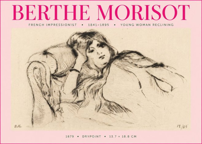 Berthe Morisot Young Woman Reclining II No5 - Plakat