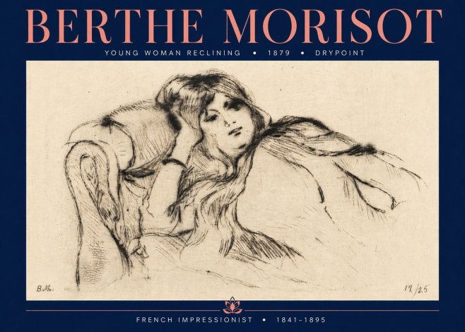 Berthe Morisot Young Woman Reclining II No6 - Plakat