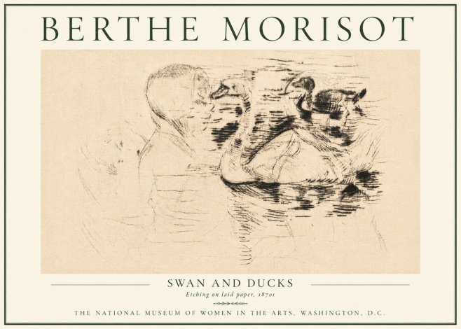 Berthe Morisot Swan and Ducks No4 - Plakat