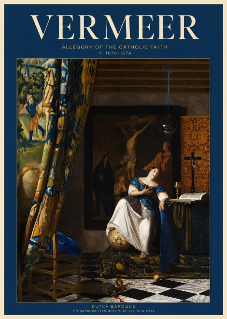 Vermeer Allegory of the Catholic Faith No2 - Plakat