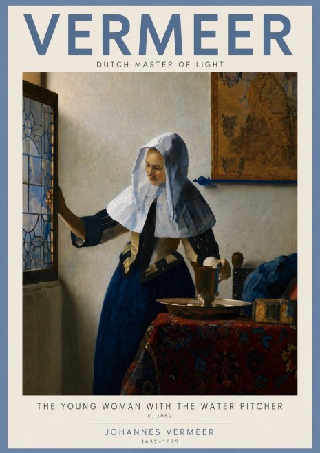 Vermeer The Young Woman with the Water Pitcher No3 - Plakat