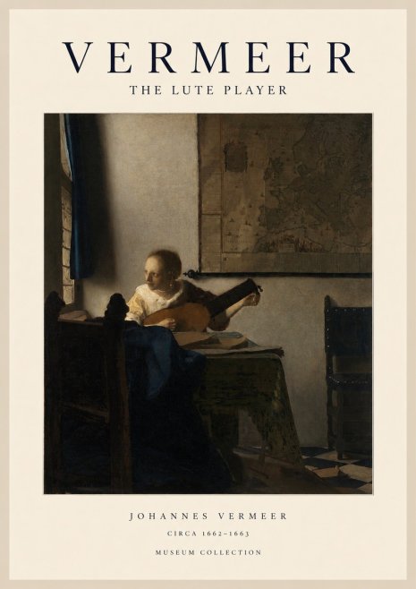 Vermeer The Lute Player No1 - Plakat