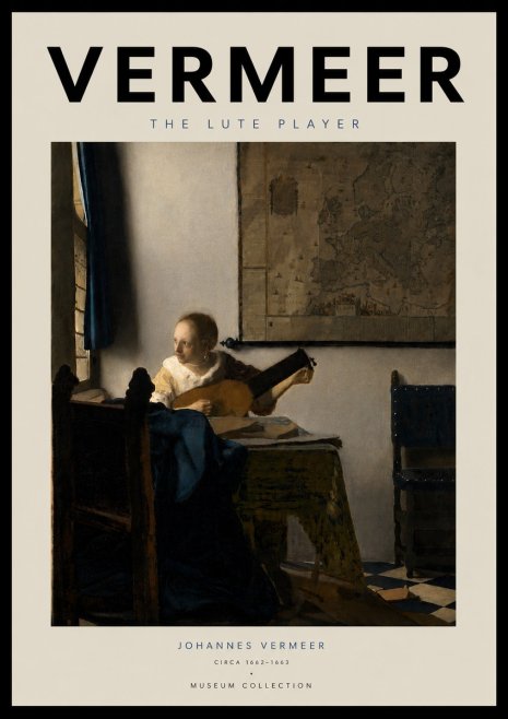 Vermeer The Lute Player No5 - Plakat