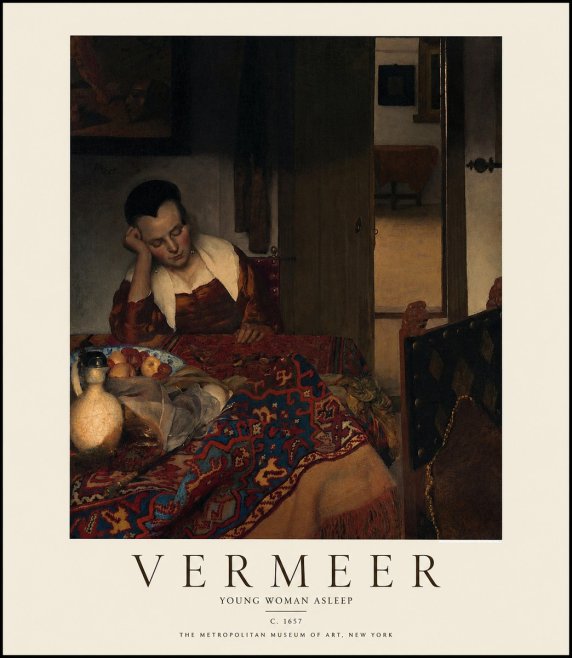 Vermeer Young Woman Asleep No1 - Plakat