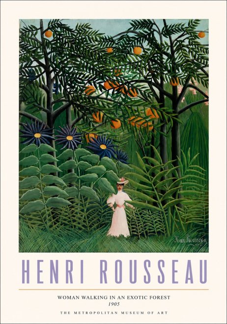 Rousseau Woman Walking in an Exotic Forest No3 - Plakat