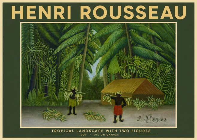Rousseau Tropical Landscape with Two Figures No2 - Plakat