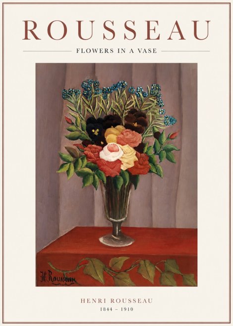 Rousseau Flowers in a Vase No1 - Plakat