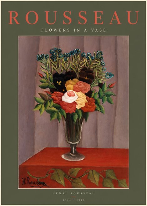 Rousseau Flowers in a Vase No2 - Plakat