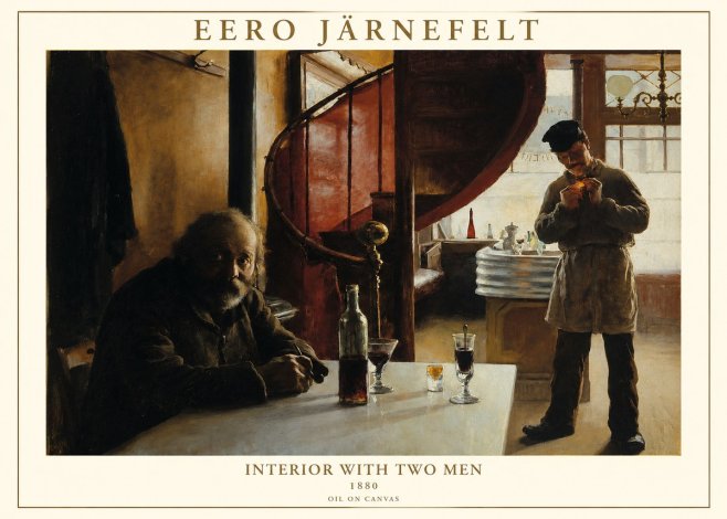Eero Järnefelt Interior with Two Men No1 - Plakat