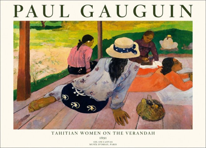 Paul Gauguin Tahitian Women on the Verandah No1 - Plakat