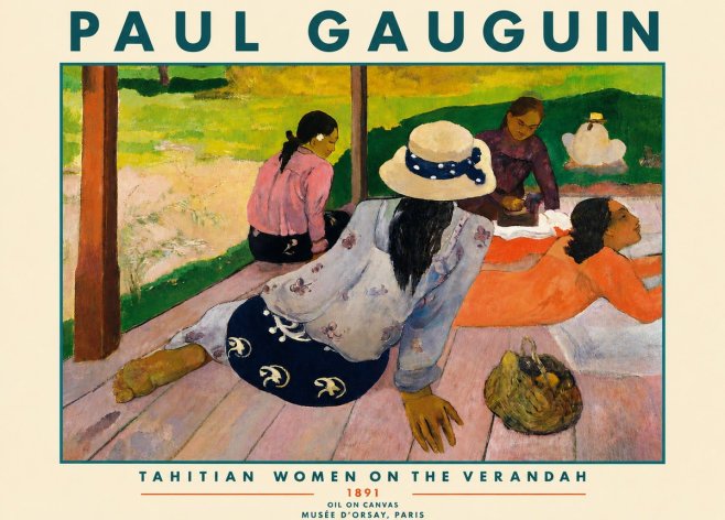 Paul Gauguin Tahitian Women on the Verandah No4 - Plakat