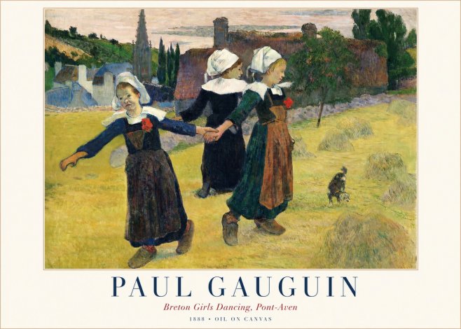 Paul Gauguin Breton Girls Dancing, Pont-aven No1 - Plakat