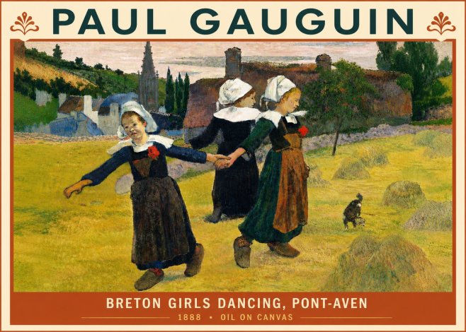 Paul Gauguin Breton Girls Dancing, Pont-aven No5 - Plakat