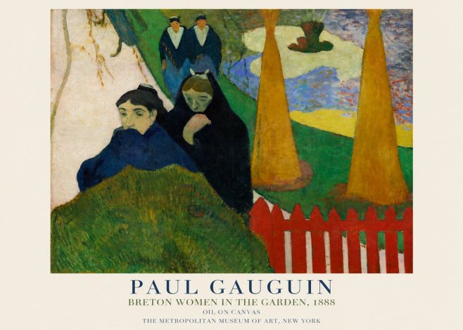 Paul Gauguin Breton Women in the Garden, 1888 No1 - Plakat