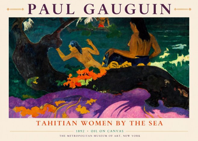 Paul Gauguin Tahitian Women by the Sea No4 - Plakat