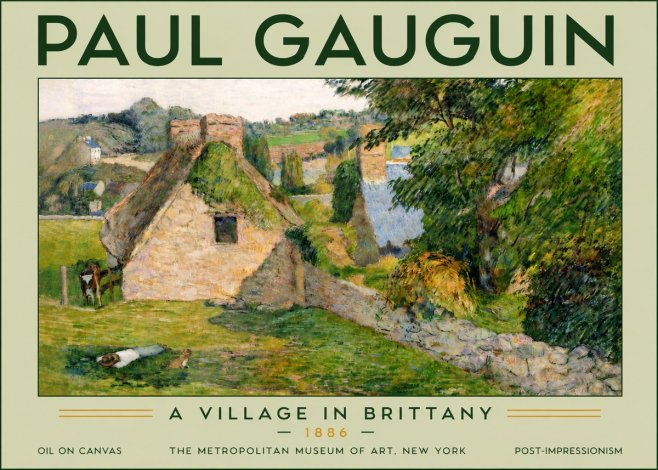 Paul Gauguin A Village in Brittany No6 - Plakat
