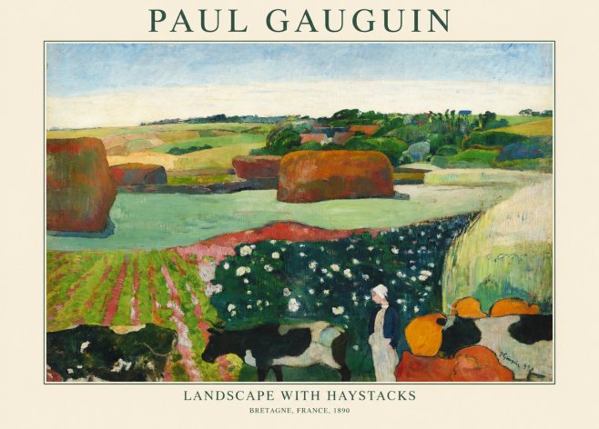 Paul Gauguin Landscape with Haystacks No1 - Plakat