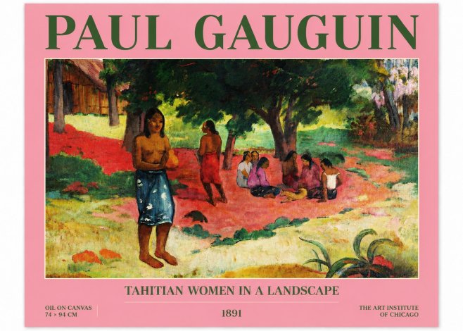 Paul Gauguin Tahitian Women on the Road No4 - Plakat