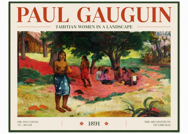 Paul Gauguin Tahitian Women on the Road No5 - Plakat