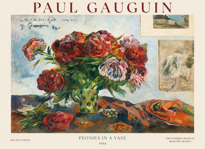 Paul Gauguin Peonies in a Vase No1 - Plakat