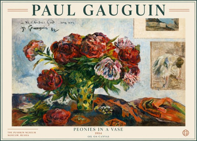 Paul Gauguin Peonies in a Vase No3 - Plakat