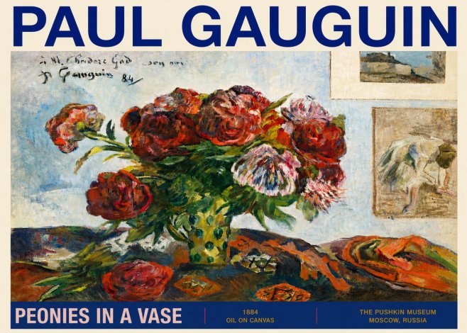 Paul Gauguin Peonies in a Vase No4 - Plakat