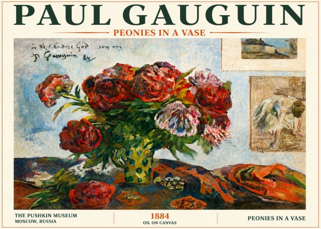 Paul Gauguin Peonies in a Vase No6 - Plakat