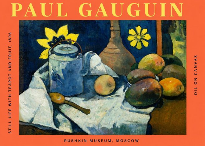 Paul Gauguin Still Life with Teapot and Fruit, 1896 No2 - Plakat