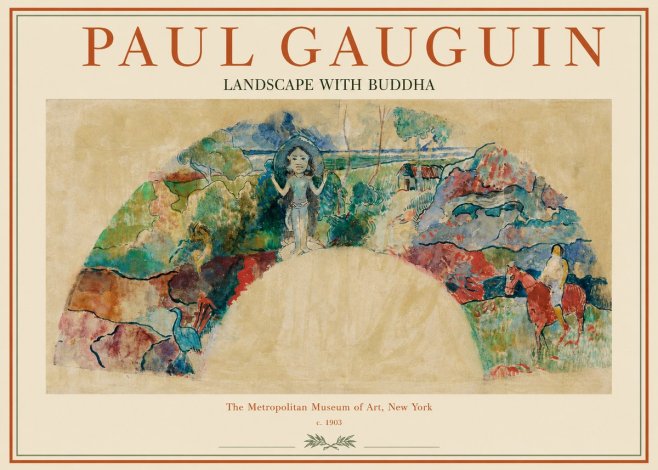 Paul Gauguin Landscape with Buddha No1 - Plakat