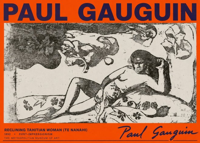 Paul Gauguin Reclining Tahitian Woman (Te Nanahi) No2 - Plakat
