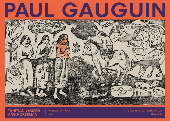 Paul Gauguin Tahitian Women and Horseman No2 - Plakat