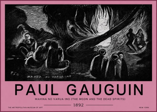 Paul Gauguin Mahina No Varua Ino (the Moon and the Dead Spirits) No4 - Plakat