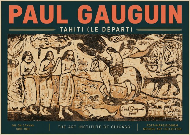 Paul Gauguin Tahitian Scene (Ia Orana Maria) No6 - Plakat