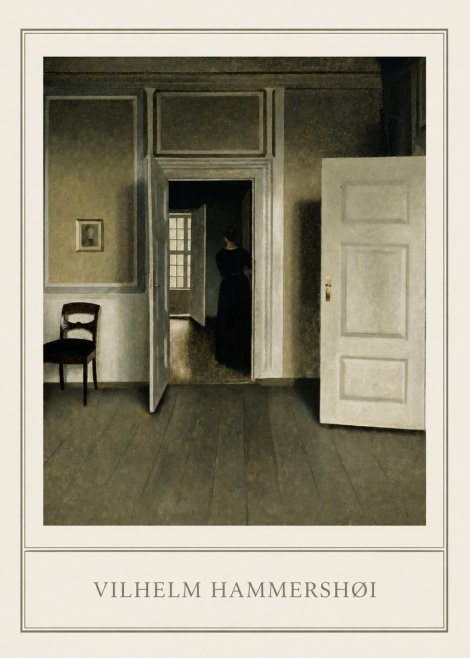 Vilhelm Hammershøi Interior with a Woman Seen from the Back No1 - Plakat